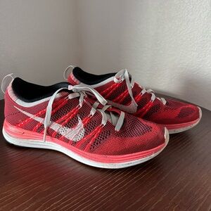 Nike Flyknit One+ Lunar1+ Running Shoes  Bright Crimson Obsidian Size 8.5 Womens